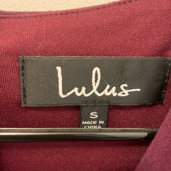 Lulu’s maroon/plum long sleeve mini dress - Picture 3 of 5